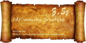 Závodszky Szigfrid névjegykártya